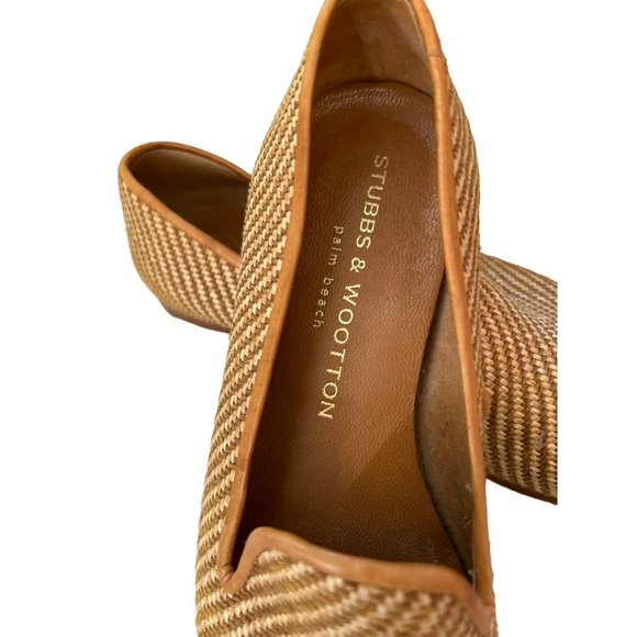 Stubbs and Wootton Women's Beige Raffia Straw Flats Size 5 1/2 Retail 575 - Picture 10 of 10
